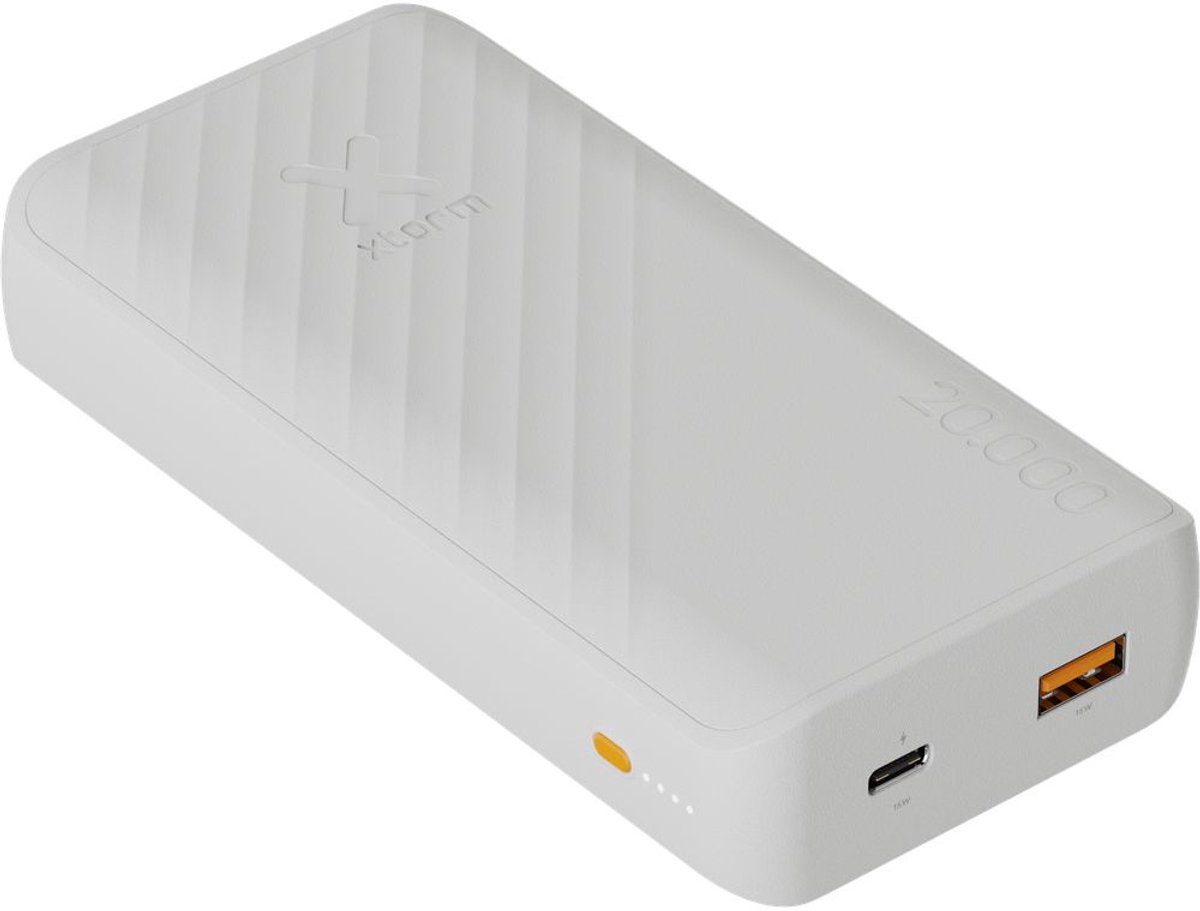 Xtorm Go2 Powerbank - 20.000 mAh - 1x USB-A - 1x USB-C - Krachtige powerbank - Draagbare accu voor Telefoon/Smartphone/Tablet - Duurzame technologie - Ash White - Noodpakket — cadeau in Gadgets - foto 5