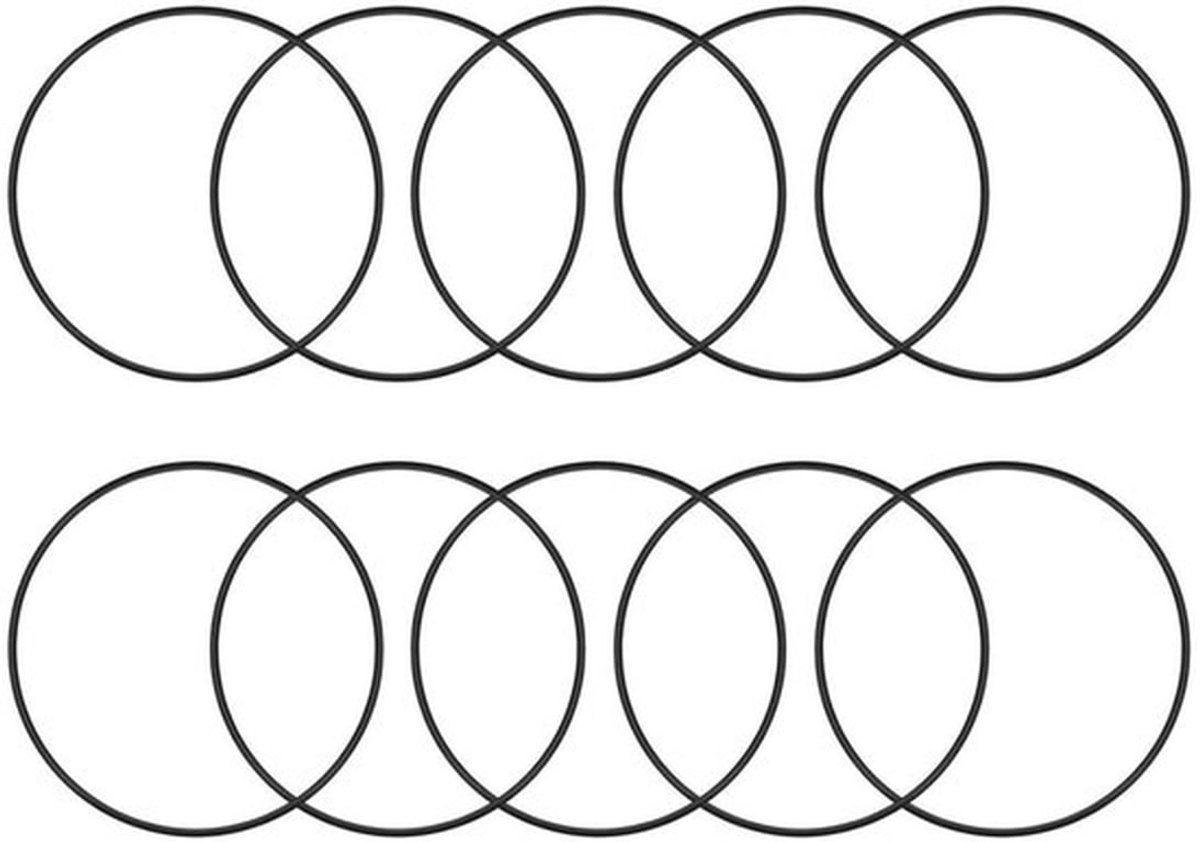 10 Stuks Nitril Rubber O-Ringen - 70mm Buitendiameter, 66mm Binnendiameter, 2mm Breedte - Voor Waterdichte Afdichtingen, Sanitair en Auto Reparatie