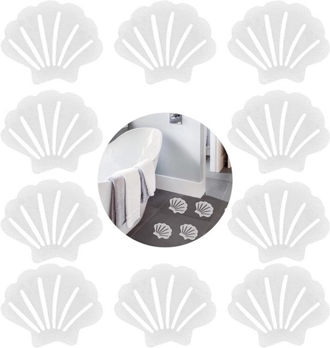 Set van 20 Antislip Stickers voor Badkuip en Douche, Transparante Zelfklevende Pads voor Trappen en Gladde Oppervlakken