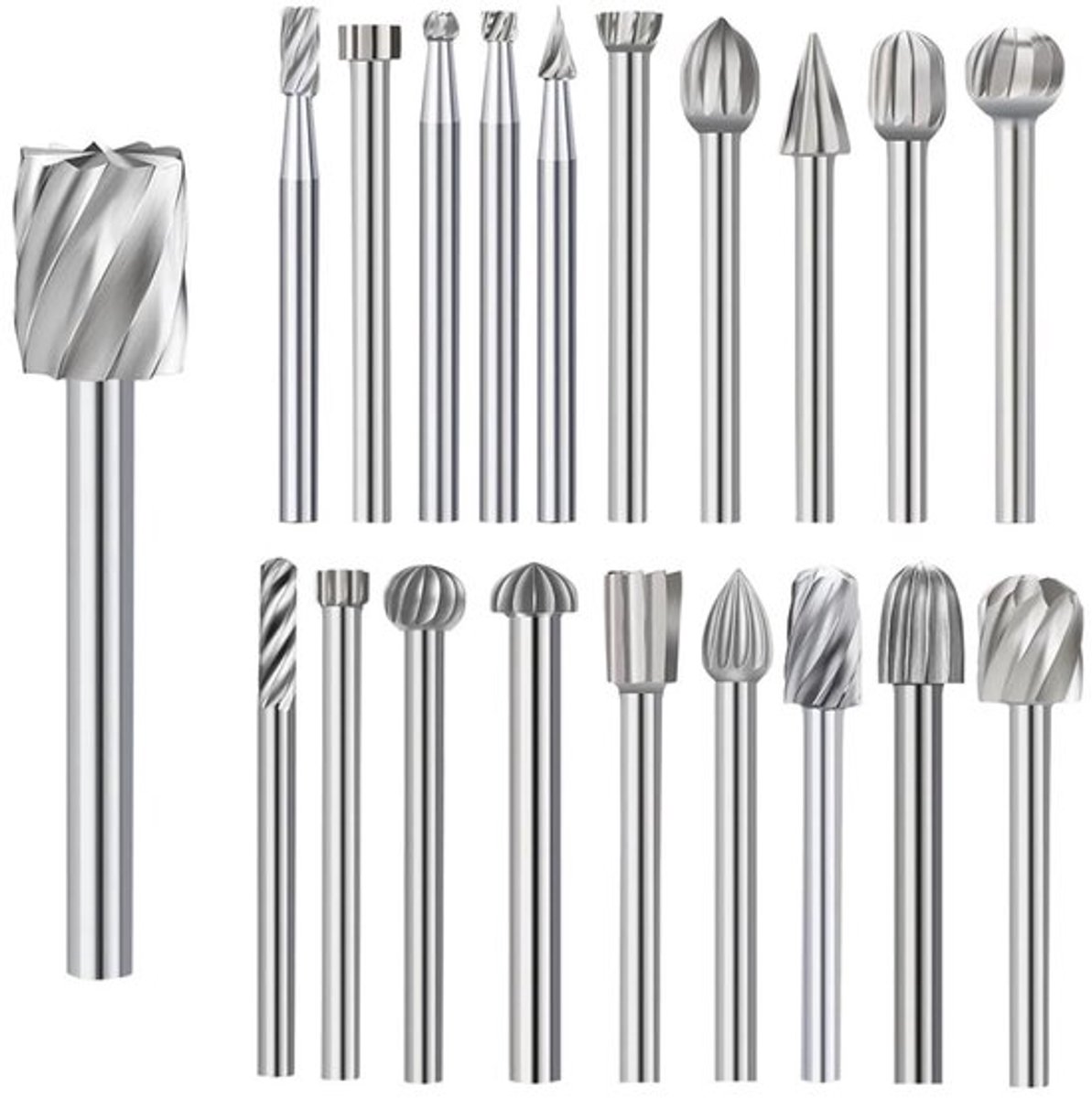 20-delige HSS Frees- en Boorset voor Houtbewerking - 3mm Schacht, Hout Snijden en Graveren, DIY Gereedschap