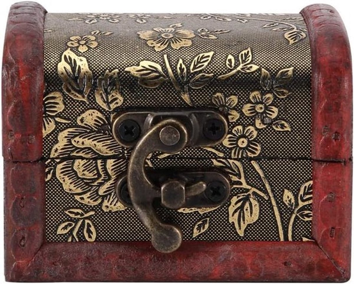 Vintage Houten Schatkist - Decoratieve Opslagdoos voor Sieraden, Speelgoed en Accessoires voor Vrouwen en Meisjes