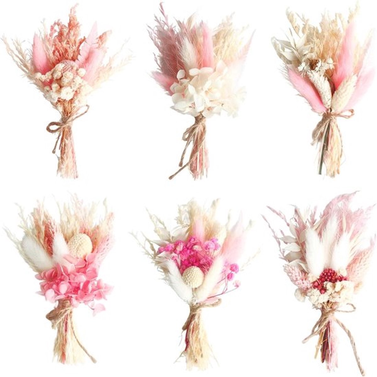 Droogbloemen voor Creatieve Projecten, 6 Stuks Droogbloemen Boeketten, Natuurlijke Decoratie voor DIY, Scrapbooking en Kunst met Hars