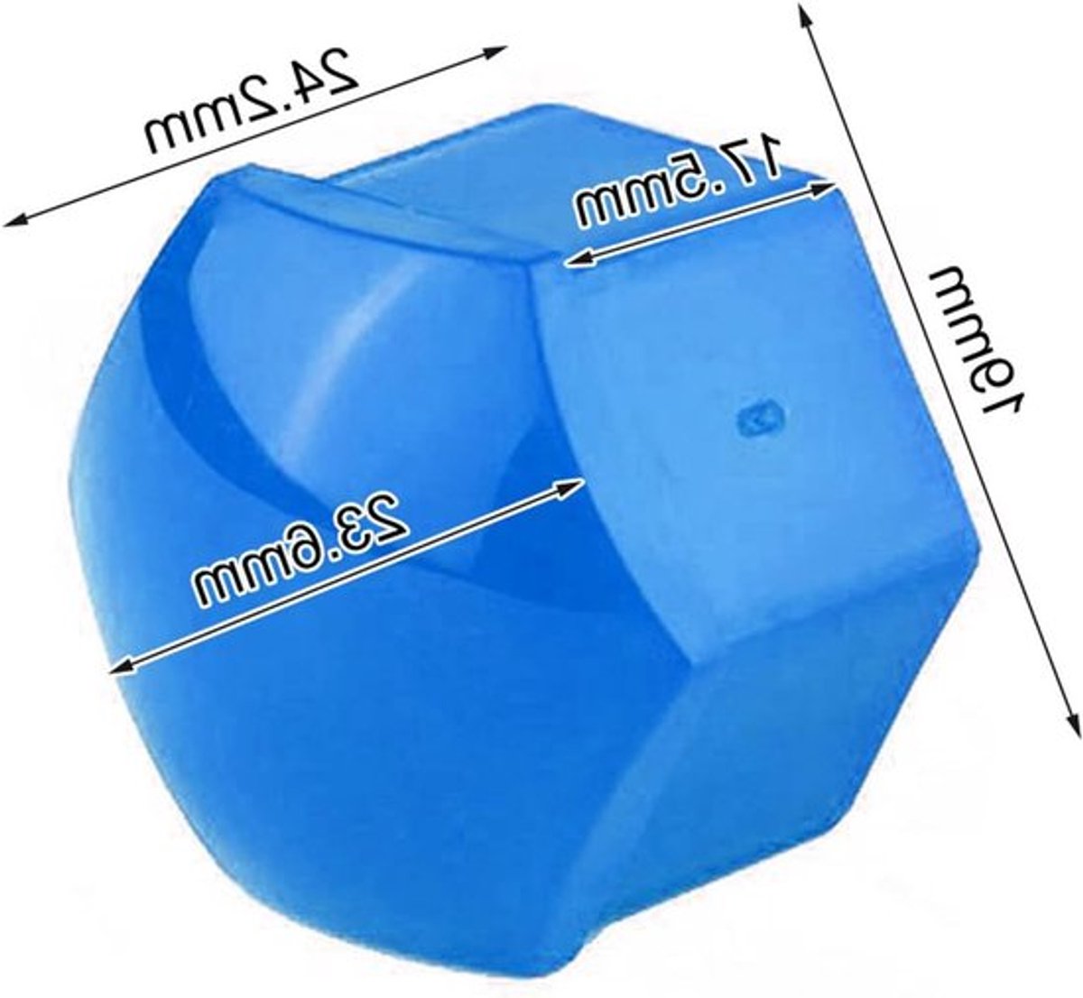 20 Stuks 19mm Nylon PA66 Wielmoerkappen voor Auto, Bescherming voor Bouten en Velgen in Blauw