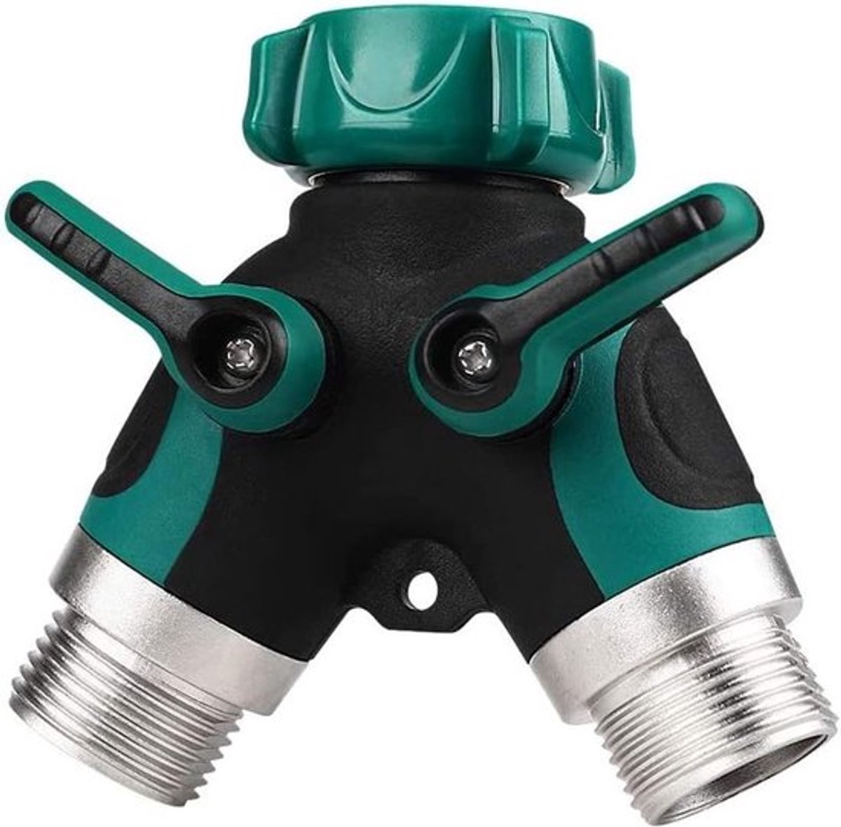 Tuinslang Splitter 1 in 2, Y-Ventiel voor Buiten, Gemakkelijk te Gebruiken met Comfortabele Rubber Grip, Perfect voor Tuin en Besproeiing