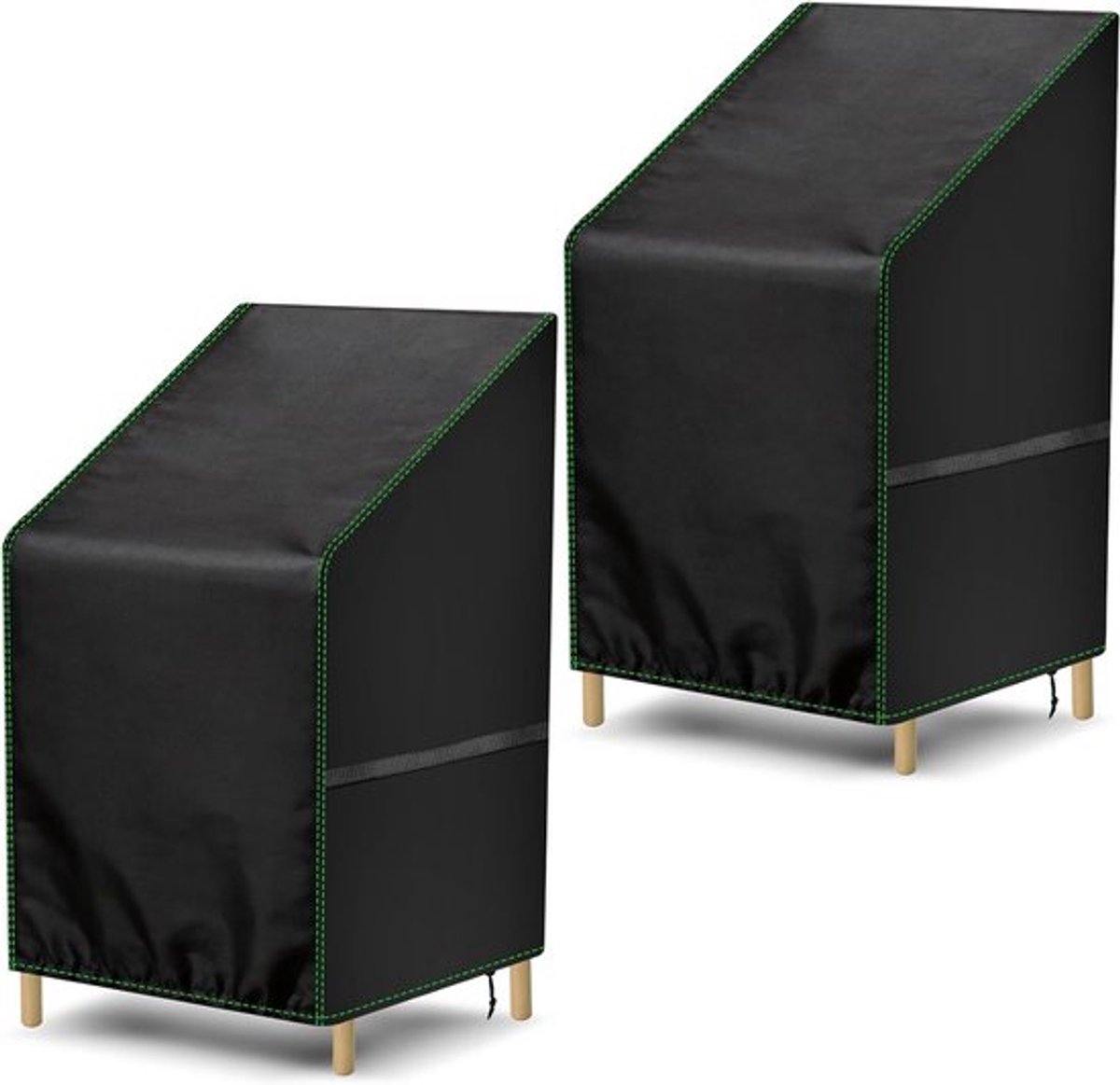 Set van 2 Tuinstoelhoezen - 210D Oxford Waterdichte Bescherming, Windbestendig en UV-bestendig voor Buiten, Geschikt voor Tuin en Terras, 64x64x70/120cm