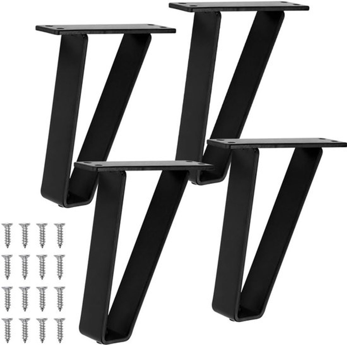 Metalen Tafelpoten 17 cm - 4 Stuks, Meubelsteun voor Eettafel, Bureau en Salontafel met Vloerbeschermers en Ondersteuning voor Kast en Laden