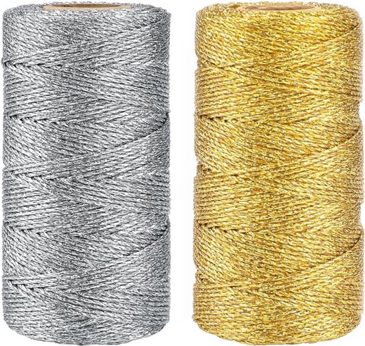 200 m Gouden en Zilveren Metallic Touw, 1.5 mm Draad voor DIY Creaties, Verpakkingen en Decoratie