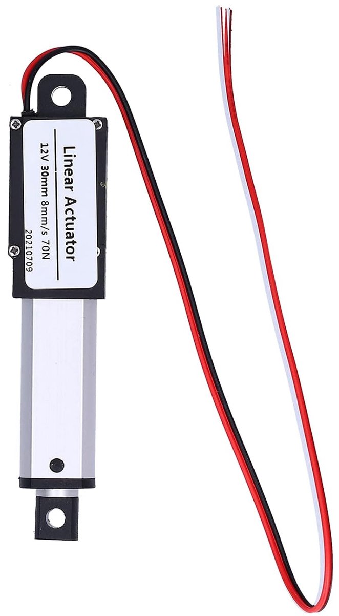 SnelShoppen - Mini Elektrische Linear Actuator 30mm Slag DC 12V Geluiddempende Waterdichte Actuator voor Tuin, Keuken, Camping - 70N Kracht