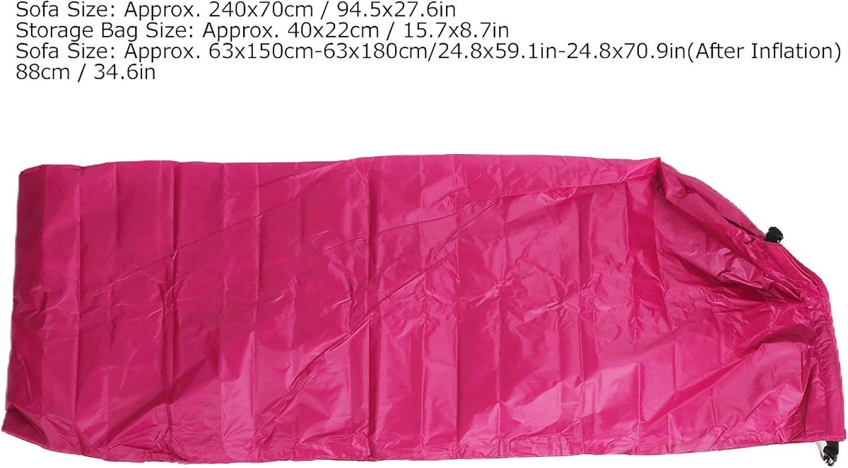 SnelShoppen - Air Couch Opblaasbare Lounger Air Sofa Hammock met Ergonomische Hoofsteun, Vouwbare Zitzak voor Strand, Camping, Picknicks & Muziekfesti