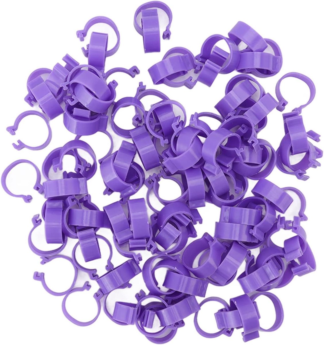 100PCS Chicken Foot Ring Classification Marking Purple Poultry Foot Rings Plastic Chicken Leg Bands Round - ShopVlot