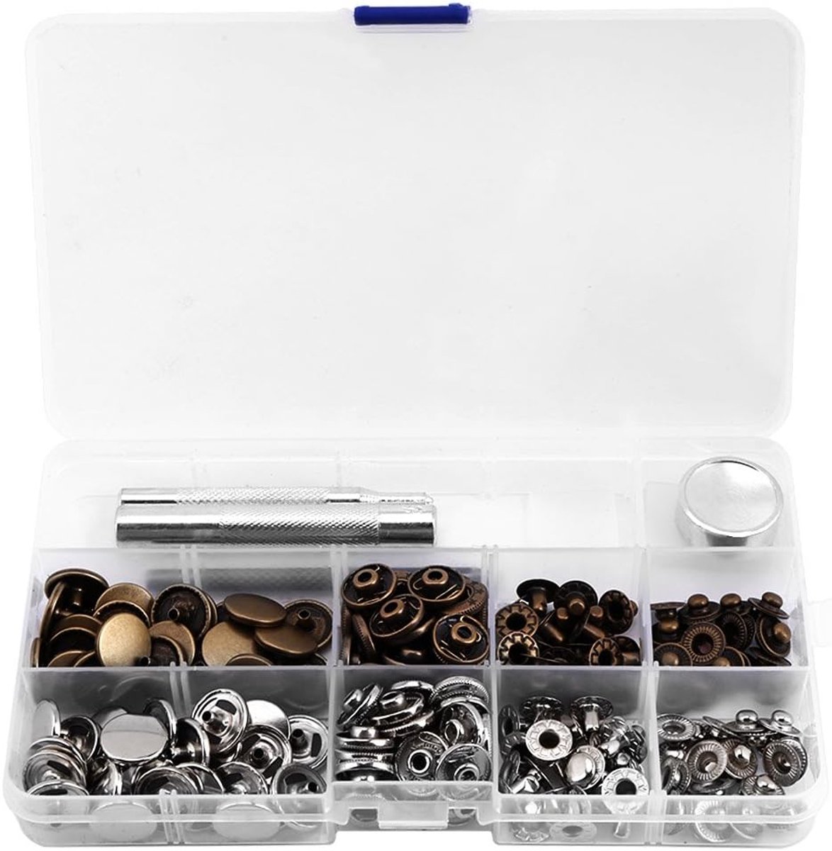 Jeanoko 651 831 Snap Buttons Button Snap Buttons Kit 18×10×2 50 Sets Snap Button Snap Button Closure with Adjustment - ShopVlot
