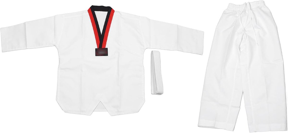 SnelShoppen - Taekwondo Pak Kinderen 136-146 Cm, Ademend en Comfortabel Trainingsuniform met Hand-locked Rand en Ruime Kuil