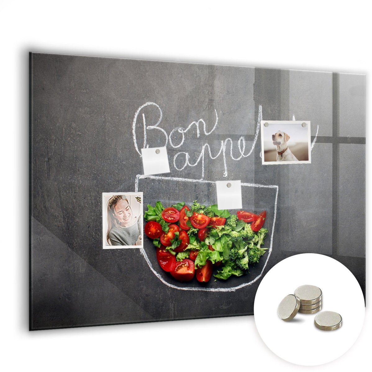 Coloray Glazen Magneetbord - Magnetisch Bord Metaalabstractie - 100x70 cm - Veelkleurig Magneetbord - Magnetic Board - Wanddecoratie