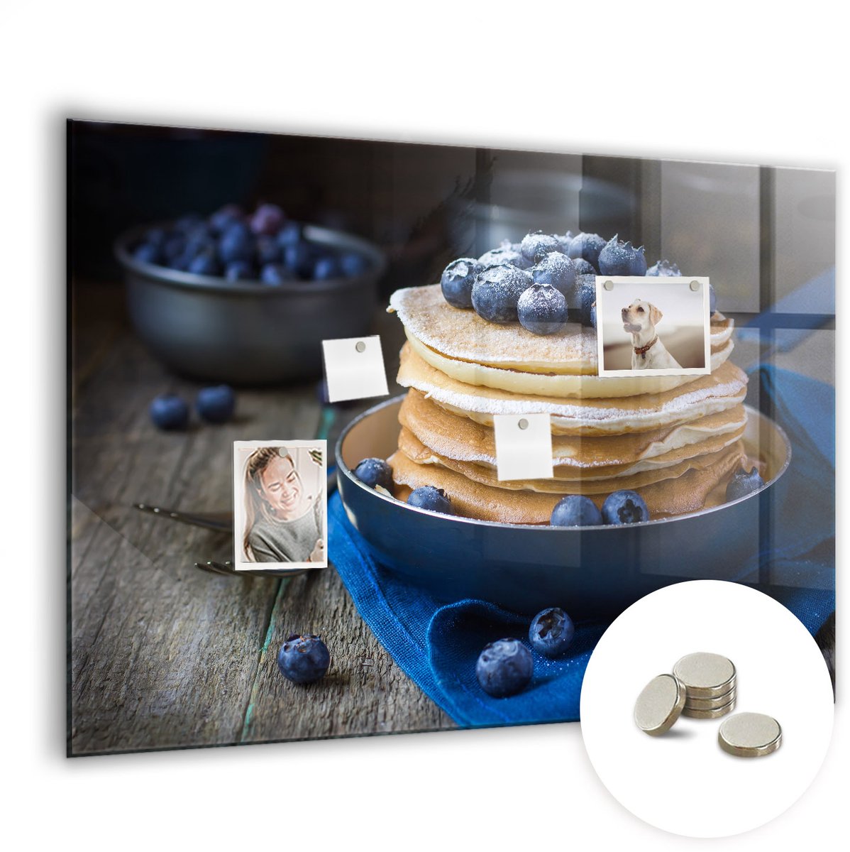 Coloray Glazen Magneetbord - Magnetisch Bord Druiven - 100x70 cm - Veelkleurig Magneetbord - Magnetic Board - Wanddecoratie