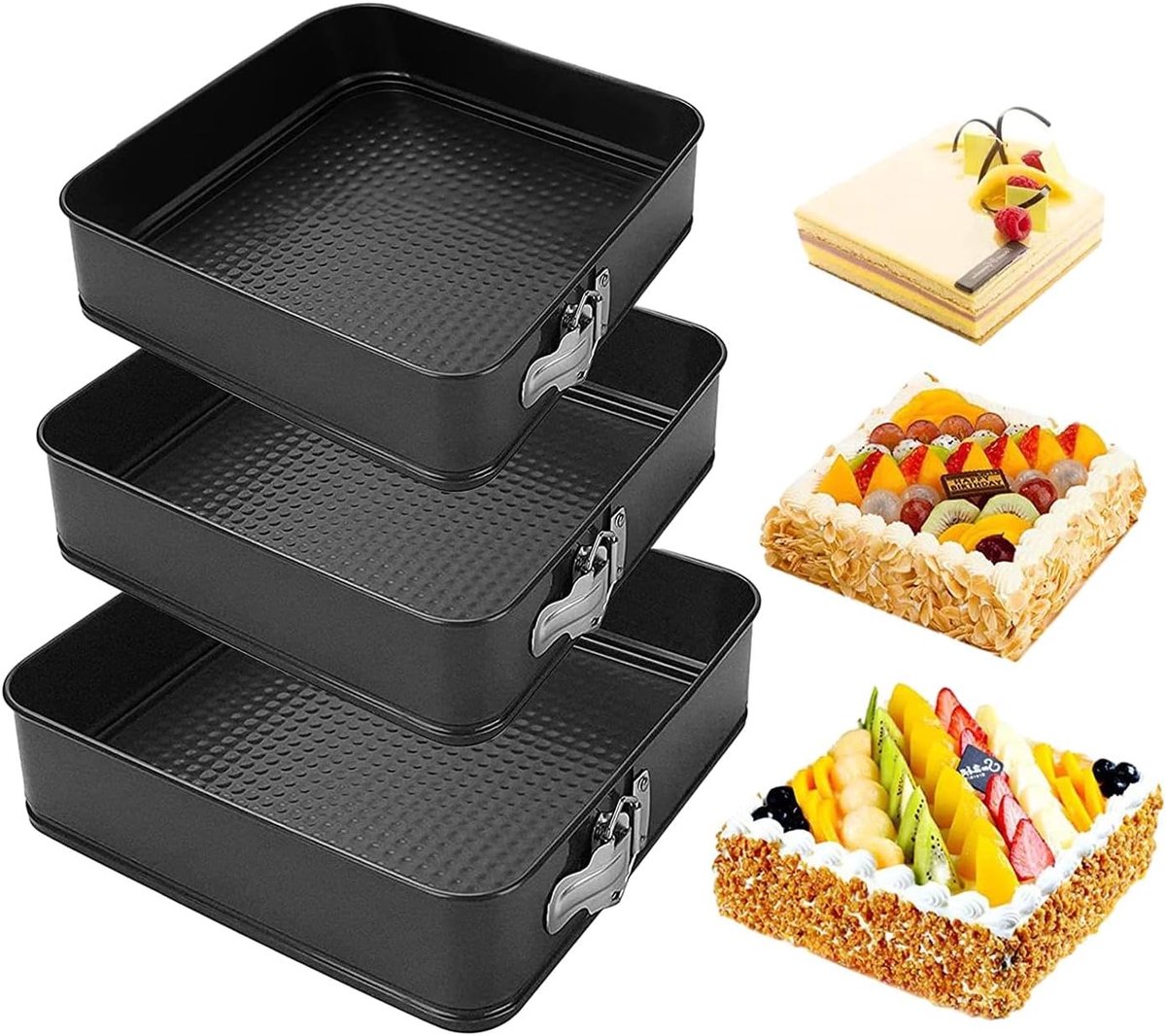 Quadrate Springform Pan Non-Stick Leakproof Removable Bottom for Cheesecake Pizza Bread Versatile Baking Tools for - ShopVlot