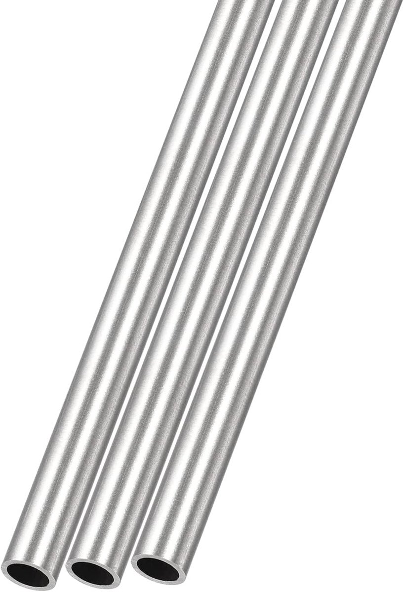 SnelShoppen - 3 stuks 316 roestvrijstalen buizen (6mm AD x 1mm wand D x 250mm L) rechte slangen voor huisapparaten, decoratie en knutselprojecten