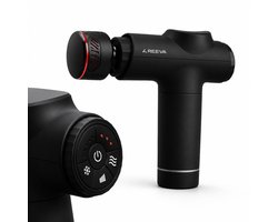 Reeva Massage Gun - Ember Pro - Thermo Massage - Warm & Koud - Incl. Draagtas en 5 Opzetstukken - Massage Apparaat - Massagegun - Massage Pistool - Zwart