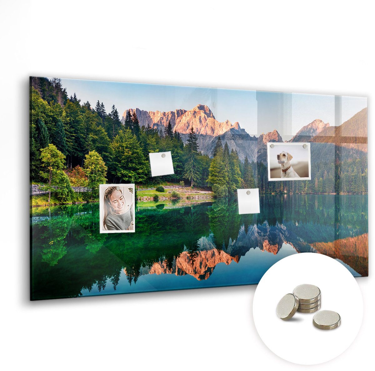 Coloray Glazen Magneetbord - Magnetisch Bord Concrete wereldkaart - 120x60 cm - Veelkleurig Magneetbord - Magnetic Board - Magneetbord Design