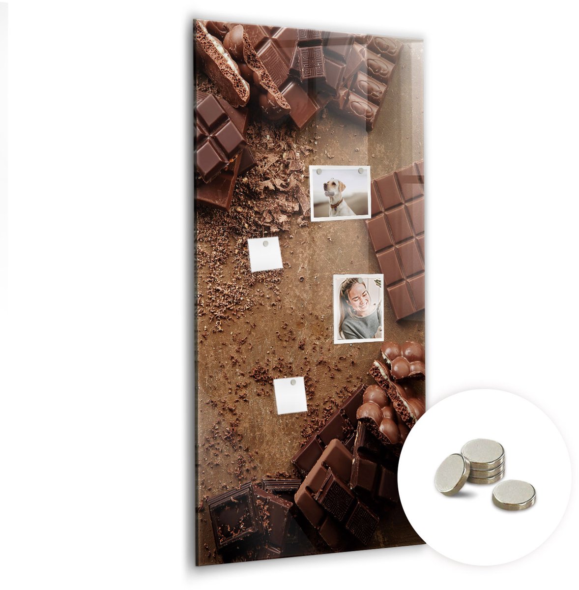 Coloray Glazen Magneetbord - Magnetisch Bord Bruine kleur - 60x120 cm - Bruin Magneetbord - Magnetic Board - Magnetisch Wandbord