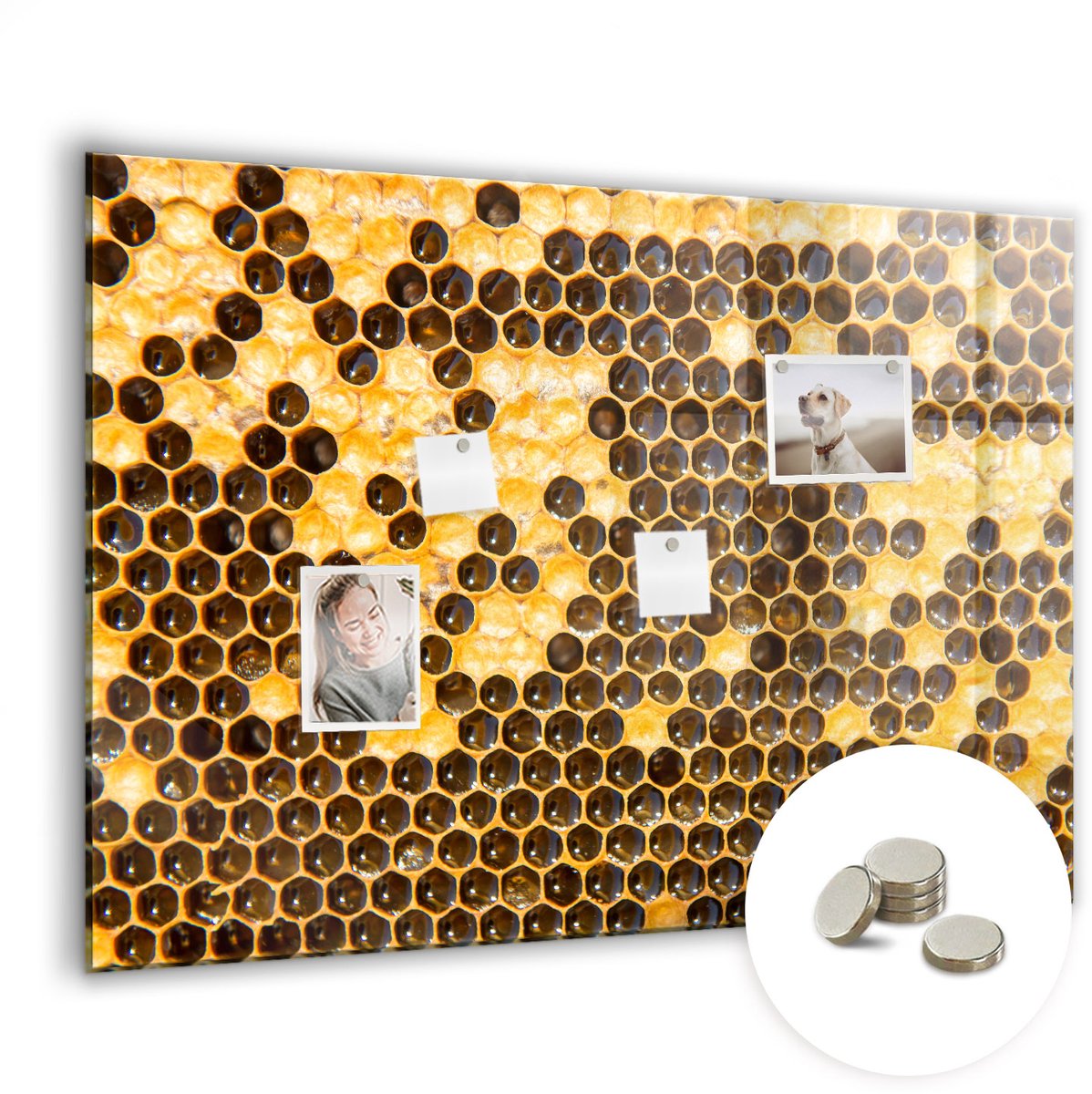 Coloray Glazen Magneetbord - Magnetisch Bord Zwarte kleur - 100x70 cm - Geel Magneetbord - Magnetic Board - Wanddecoratie