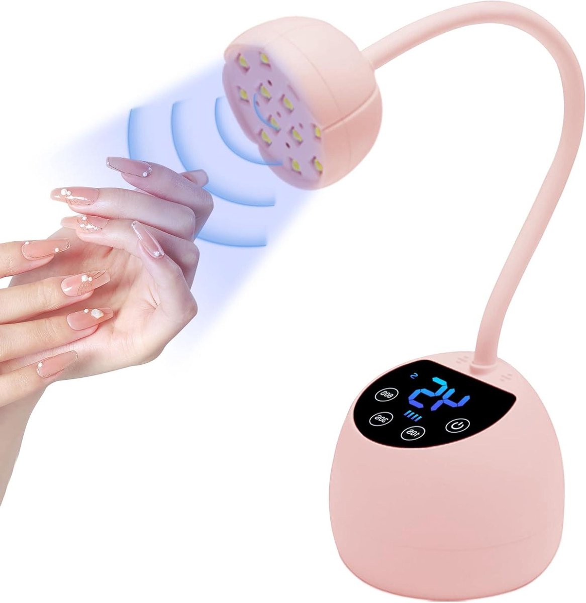 Mini UV Lamp - Nageldroger Gel - Gelnagels Uitharden - Slimme Autosensor - 36W - Roze