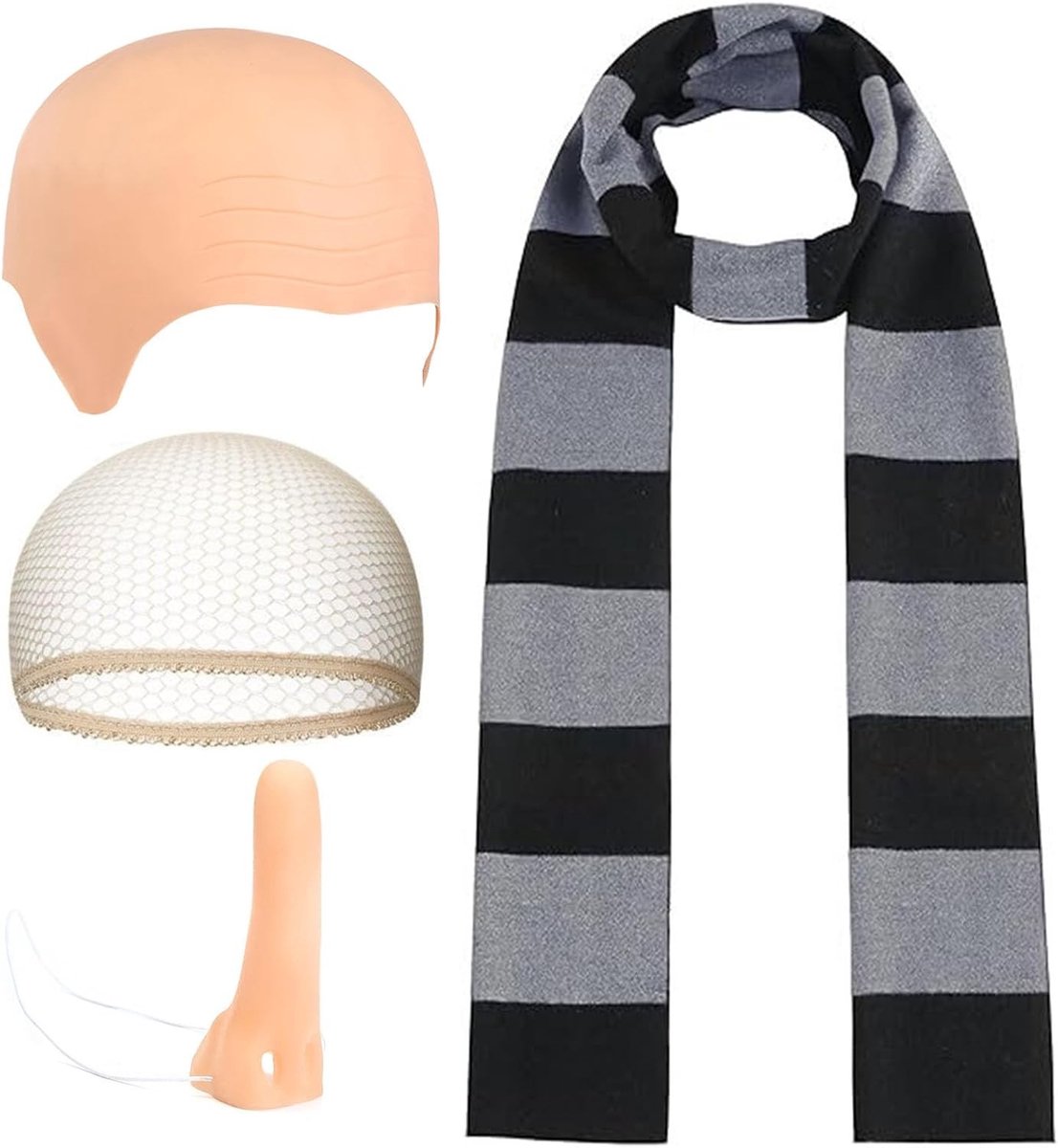 Set van 4 kostuumaccessoires voor volwassenen - Perfecte accessoires voor filmkostuums, feestkleding en themafeesten