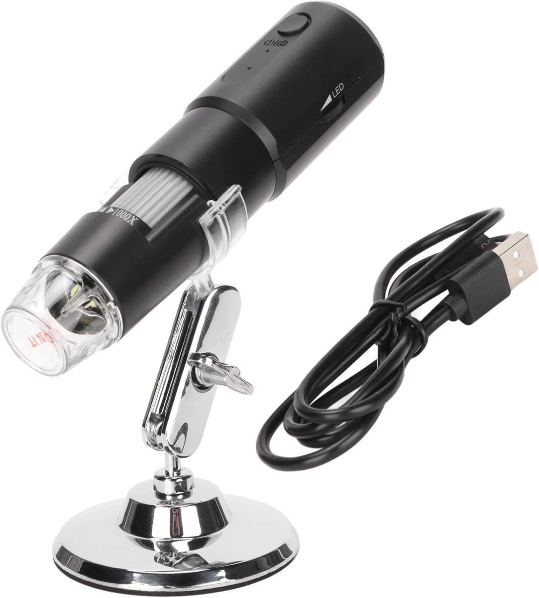SnelShoppen - Draadloze Digitale Microscoop, Mini Hand Microscoop met WiFi en USB Verbinding, 50x tot 1000x Vergroting, 8 LED Lichten, Voor Mobiele Te