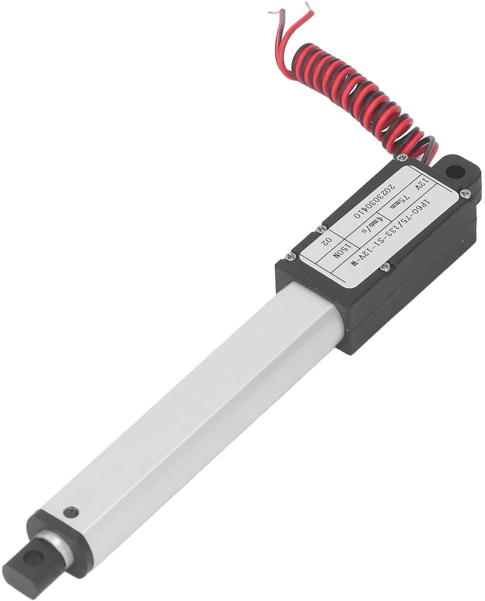 SnelShoppen - Mini Lineaire Actuator Elektrisch 150N Duwkracht 75mm Stroke Aluminium Legering Multi-Bescherming 12V voor Iatrical - Geen Houder