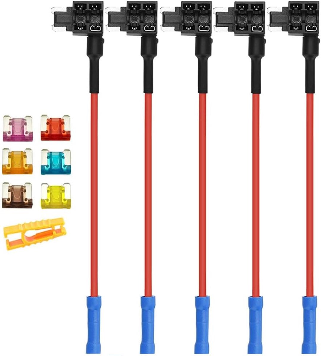 Add-a-Circuit Fuse Adapter 12V/24V - 5Pcs Low-Profile - Inclusief 6 Micro Blade Fuses - ShopVlot