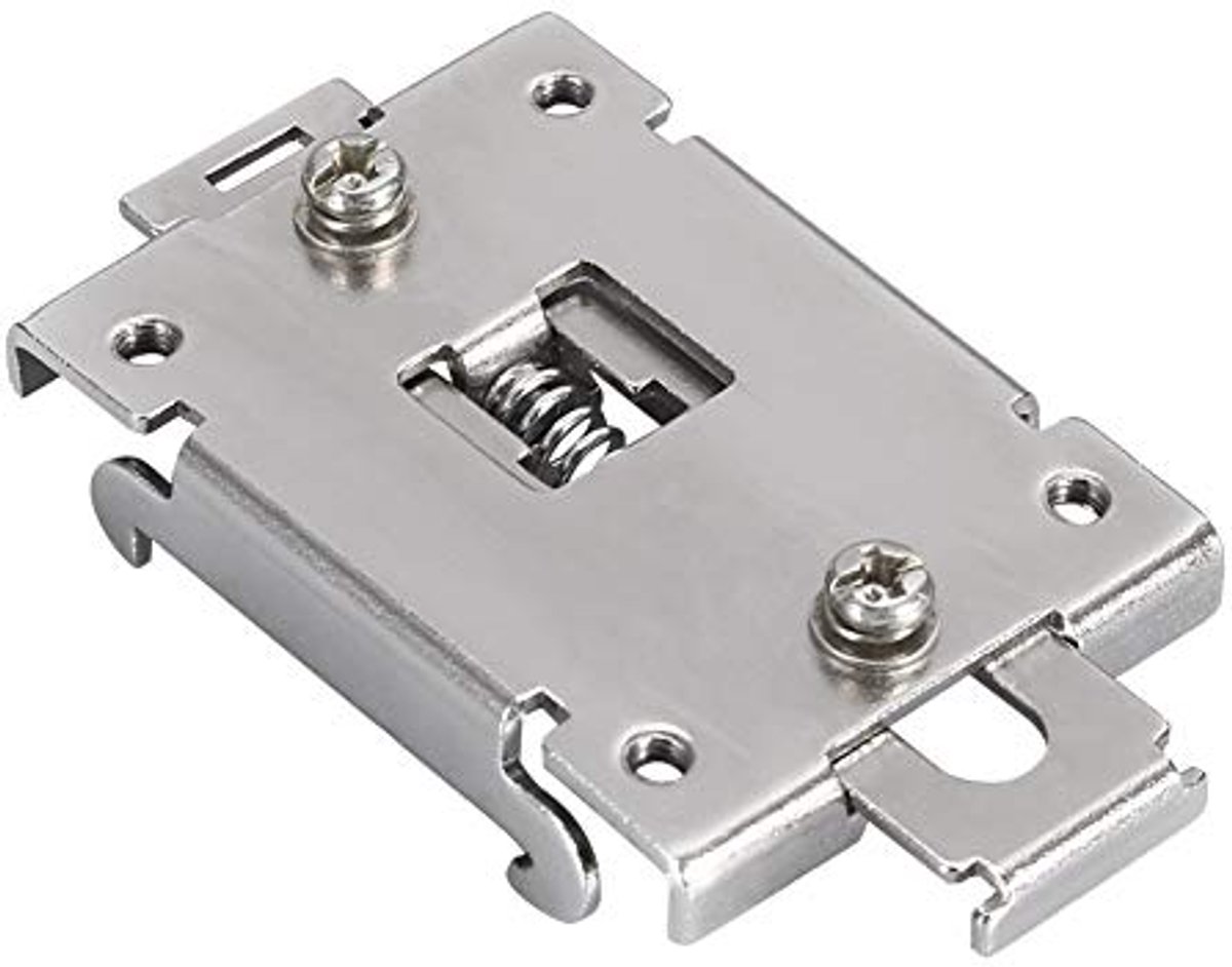 SnelShoppen - 1 Stuk 35mm DIN Rail Bevestigingsclip, RVS Montagebeugel voor Solid State Relais met 2 Bevestigingsschroeven, Duurzaam en Corrosiebesten
