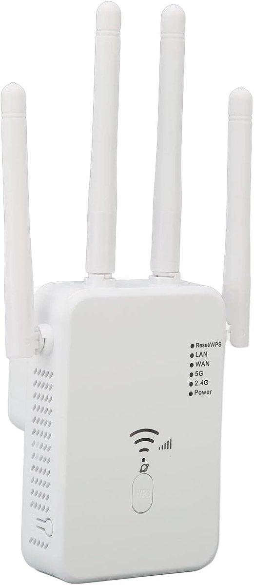 Wifi Extender 1200Mbps - Dual Band Repeater - Compact Wandplug Ontwerp - Versterk je draadloze signaal - ShopVlot