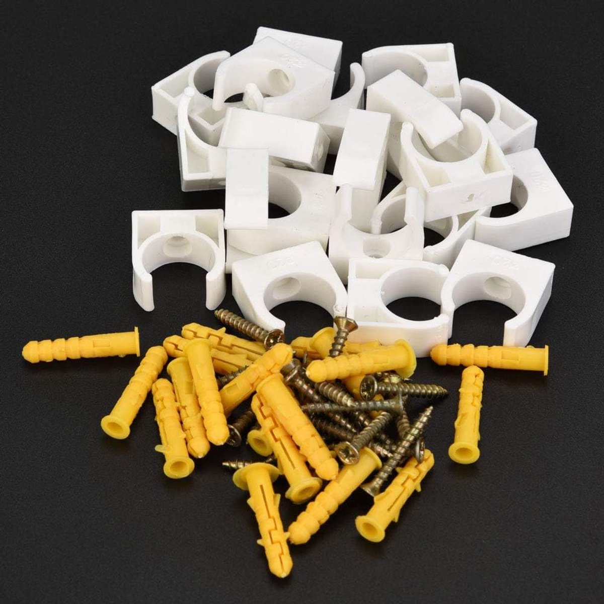 SnelShoppen - 20 Stuks U-vormige Plasric Buisklemmen 16/20/25/32mm - Ideaal voor Water- en Gasleidingen, Inclusief Schroeven, Makkelijk te Installeren