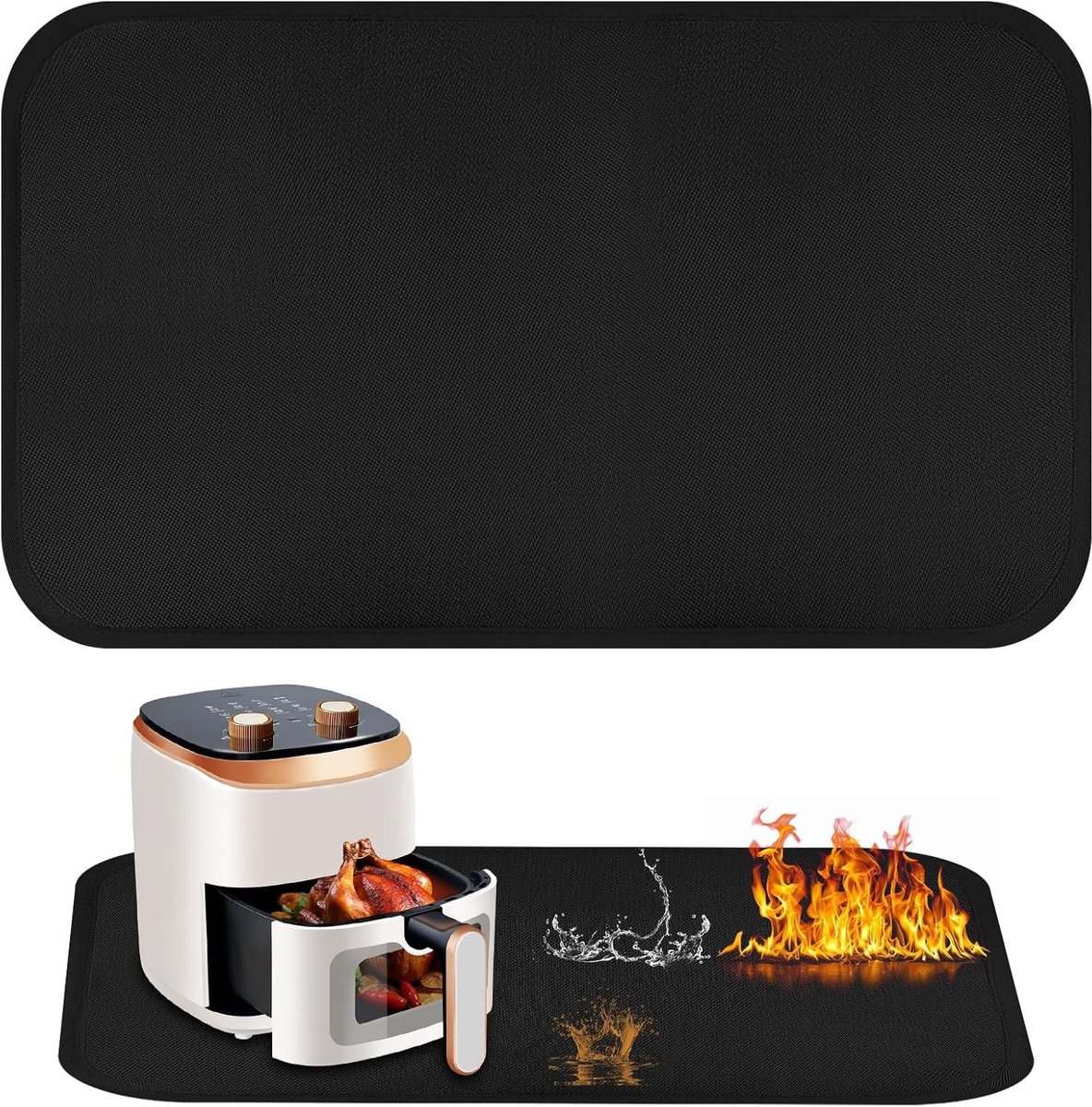 Verwarmingsbestendige keukensinkmat 30x45cm waterdichte en hittebestendige bescherming voor airfryer oven en keukenapparatuur