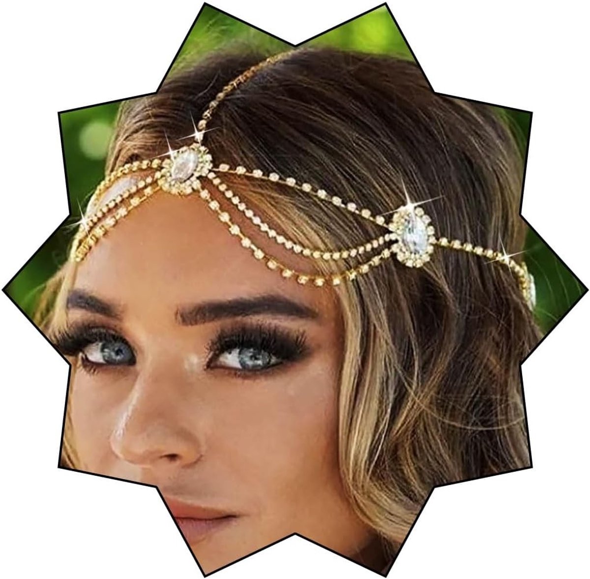 Elegante Kristallen Bruidsketting met Tassels en Strass voor Bruidskapsels en Feestelijke Gelegenheden