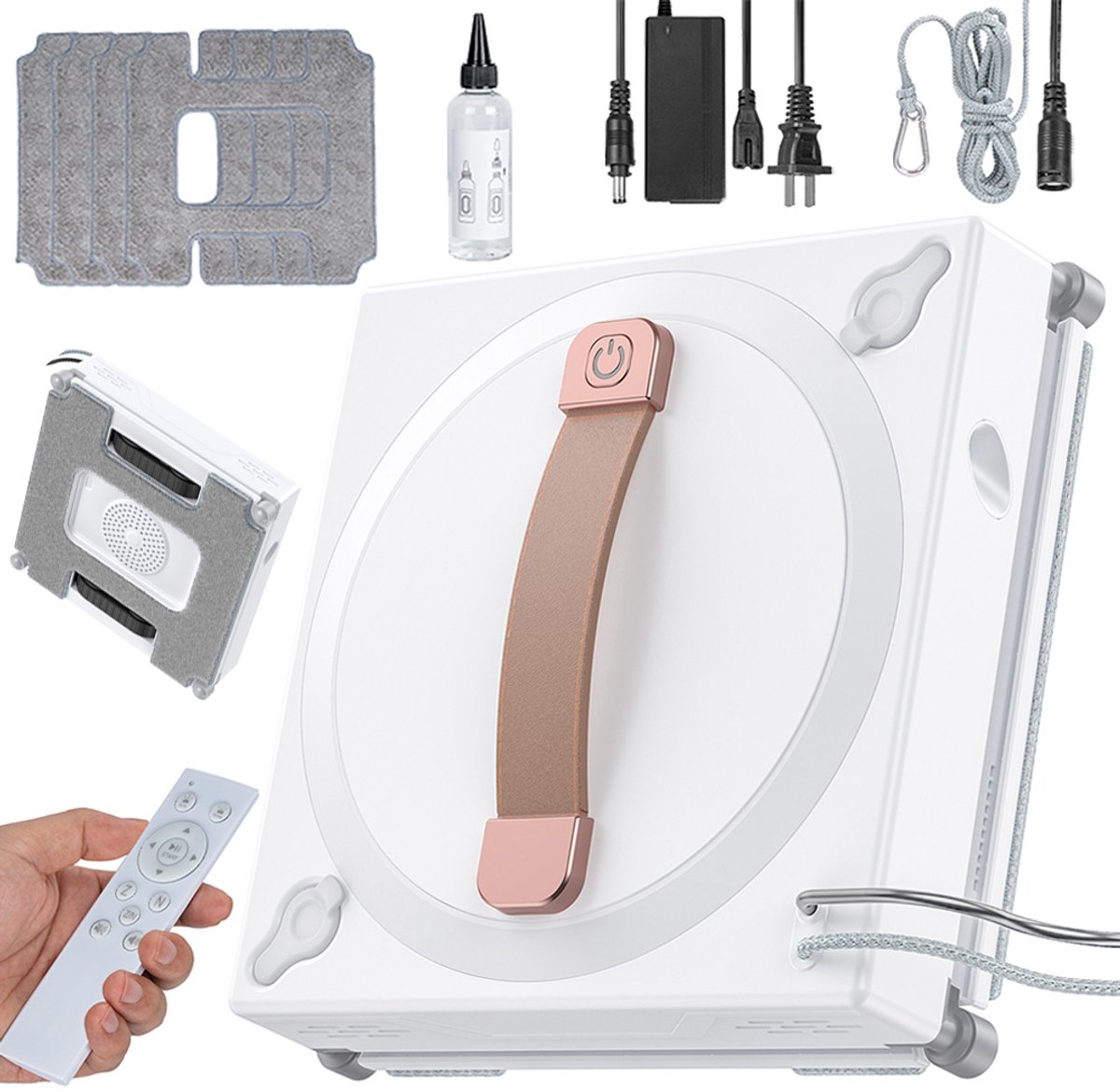 Automatische Ramenwasrobot - Elektrische Raamreiniger - 5000 Pa Krachtige Zuigkracht - 3 Intelligente Reinigingsmodi - Randdetectie - Slim Sproeisysteem met Stroomuitvalbeveiliging - Voor Ramen, Spiegels en Glazen Balkonwanden