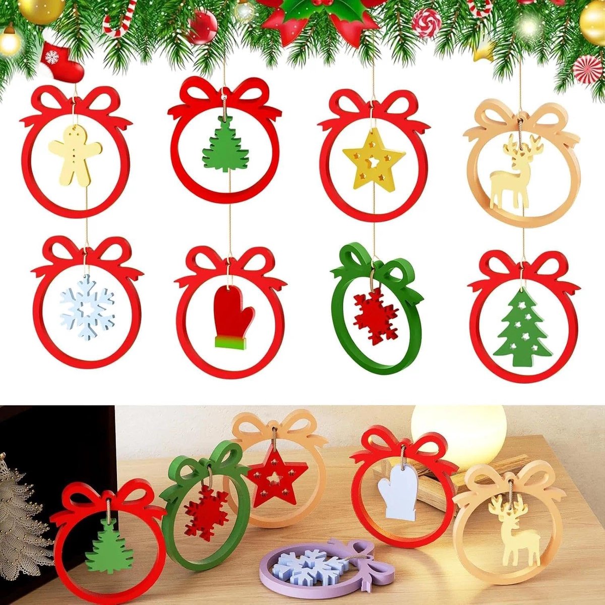 3 stuks hangers Kerstmis gietvormen, siliconen vormen, gietvormen, Kerstmis voor hangers, kerstboom-sneeuwvlokken, ster, elandhandschoenen voor doe-het-zelf