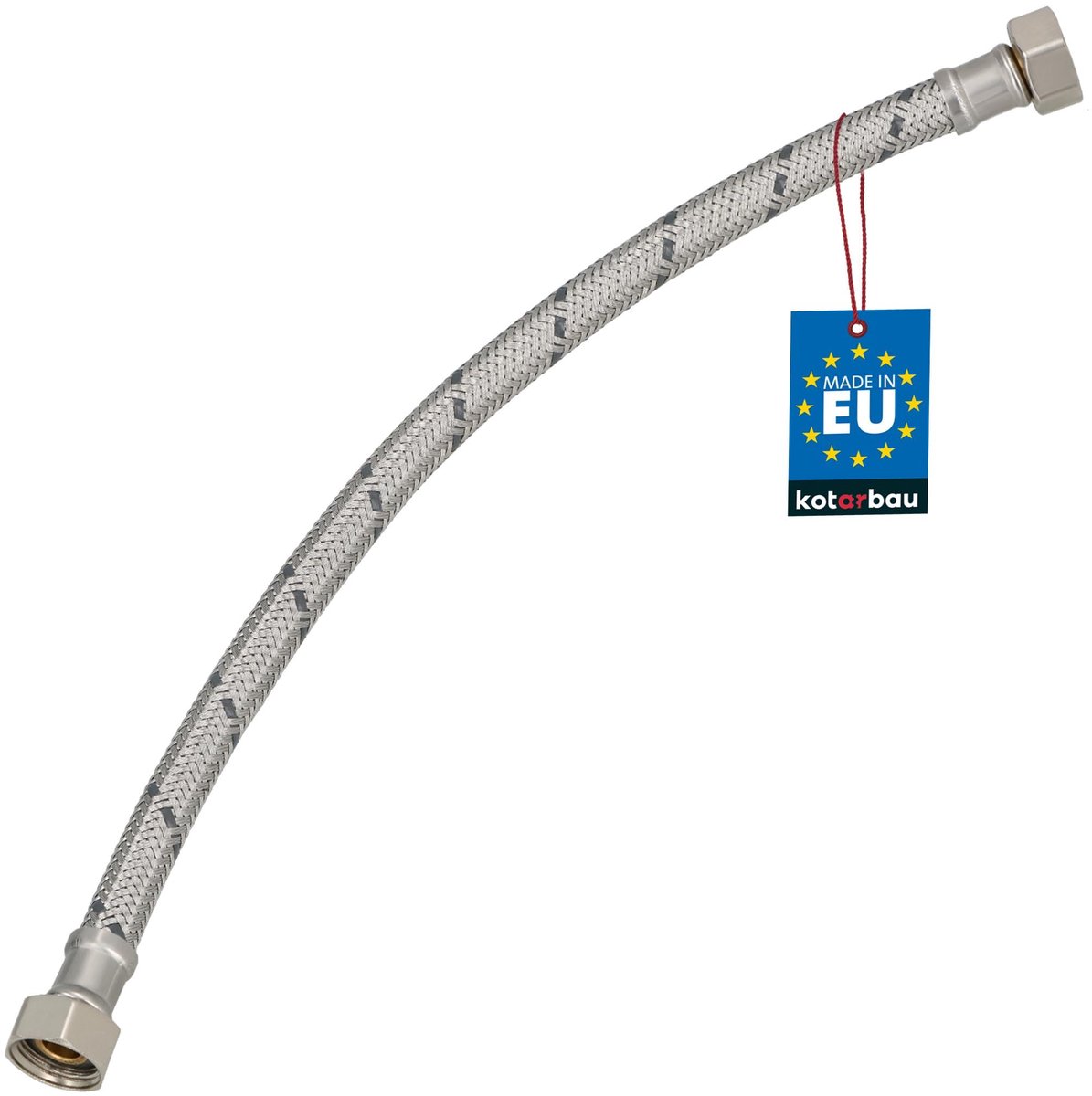KOTARBAU® Flexibele Aansluitslang 3/8" x 3/8" - Flexibele Kraanslang 40 cm - Sanitaire Aansluitslang - Flexibele Verbindingsslang - Aansluitslang Armatuur - met Roestvrijstalen Vlechtwerk