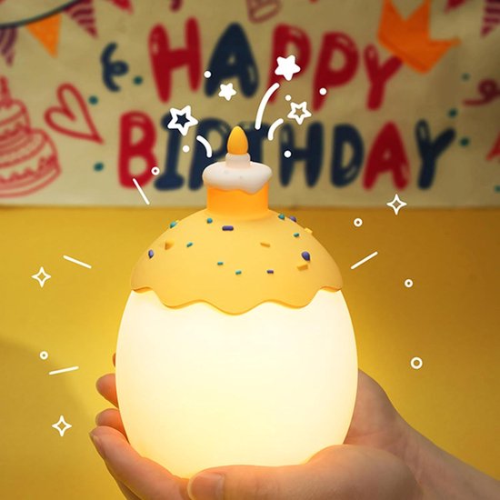 Kinderdagverlichting, kindernachtlamp Kinderlampen voor kinderen voor - Cakevorm dimable oplaadbare omgevingslicht, bureauaccessoires kamer decor, verjaardagsfeestje gunsten — afbeelding 5