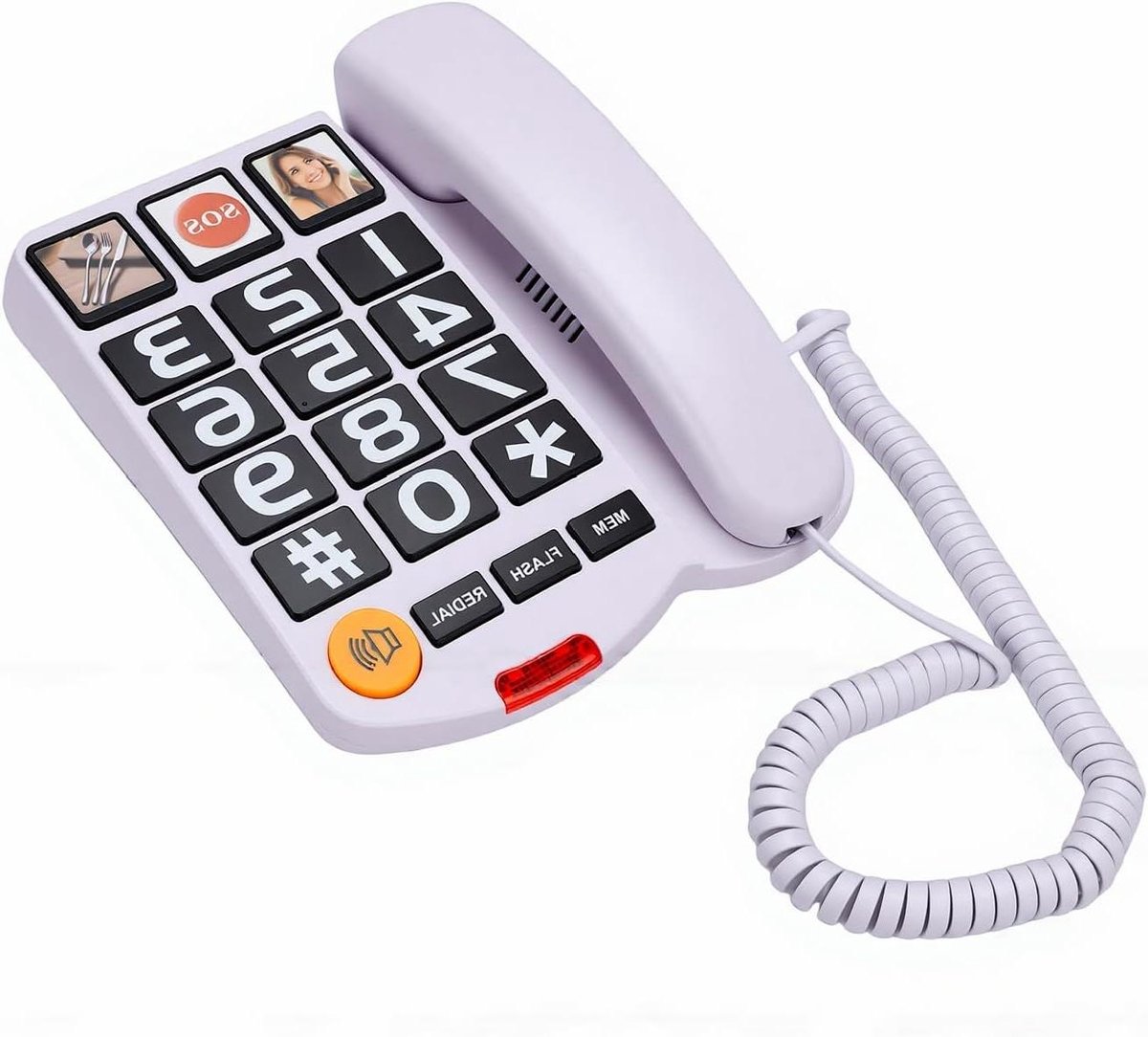 Vaste Telefoon - Senioren Telefoon - Duidelijk Communiceren - Extra Luide Belsignaal - 110dB - Wit