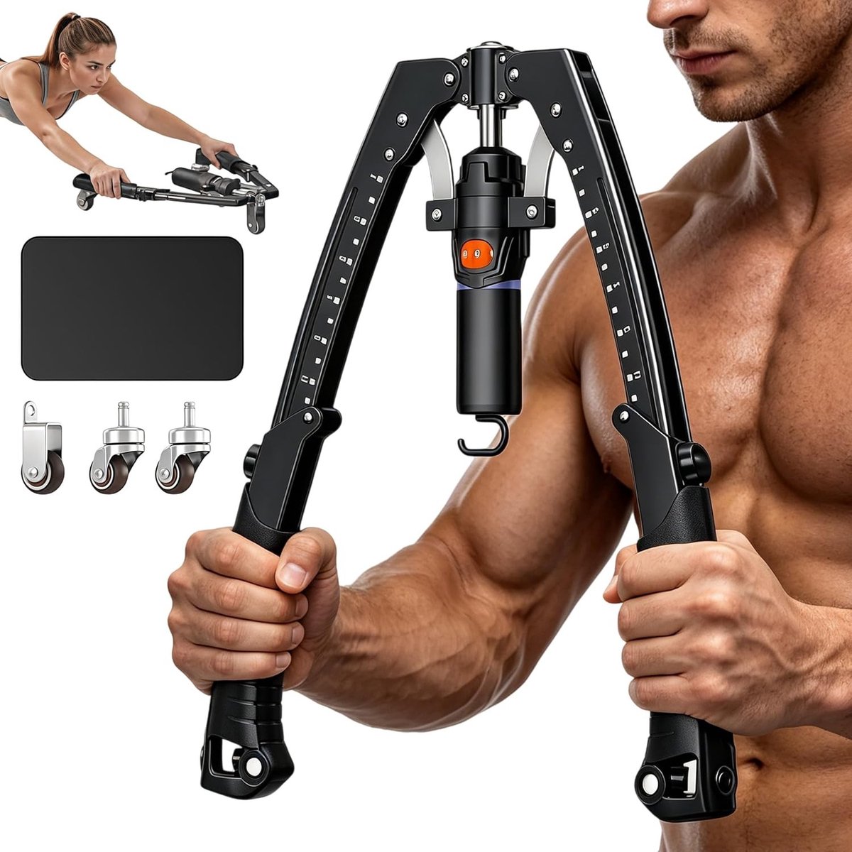 Instelbare weerstand Power Twister 10-200 kg | 3-in-1 armtrainer voor krachttraining, fitness en spieropbouw voor mannen en vrouwen