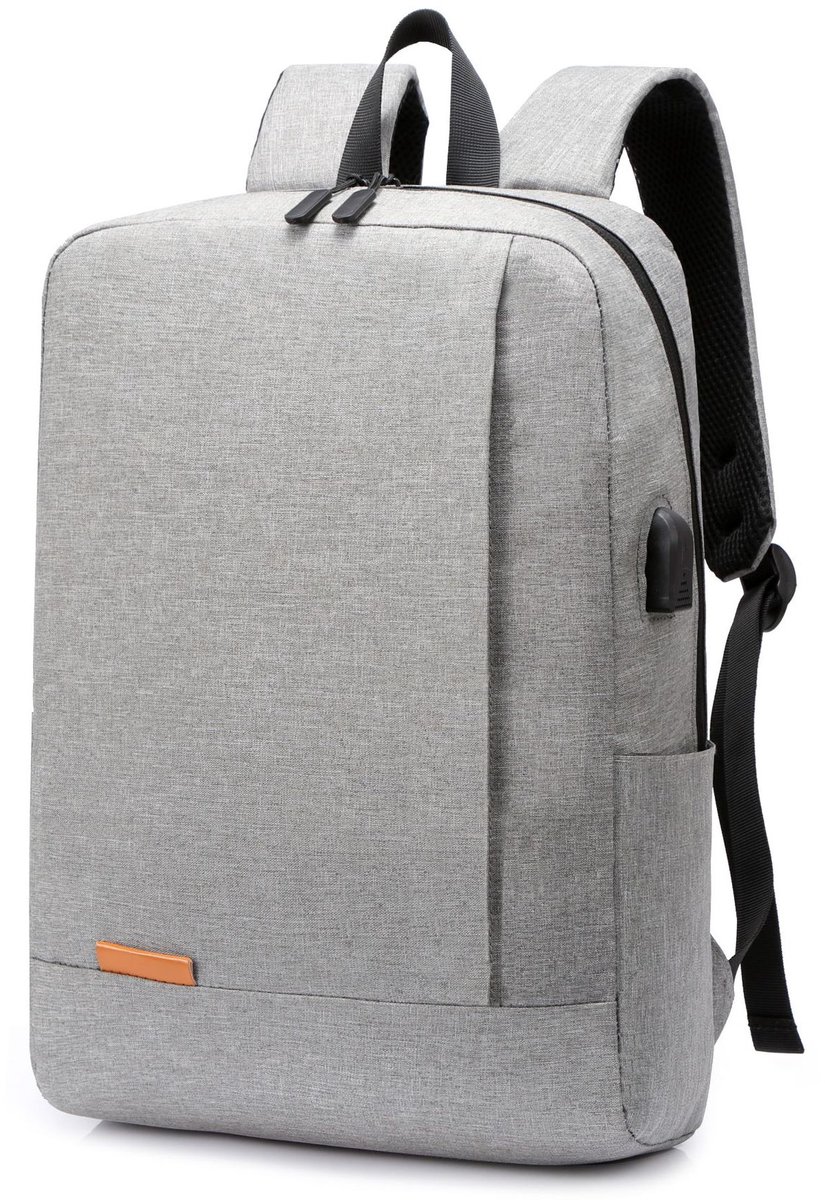 YAGXIG Laptoprugzak - Reistas - Met USB-oplaadpoort - Laptoprugzak - Casual rugzak - Herenrugzak - Grijs