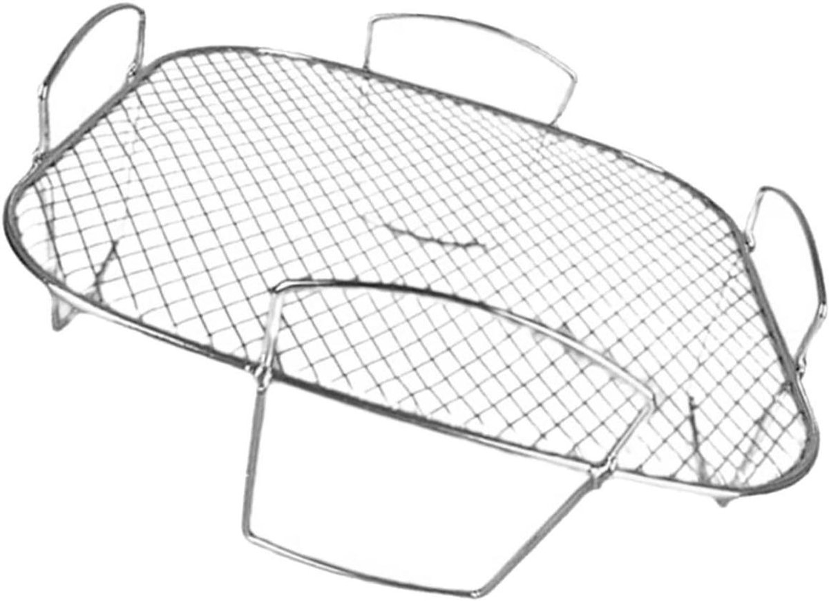 Airfryer Grillrek - Grillrooster Airfryer - Koken en Grillen - Dubbelzijdig Bruikbaar - 20.5x20.5CM - Zilver
