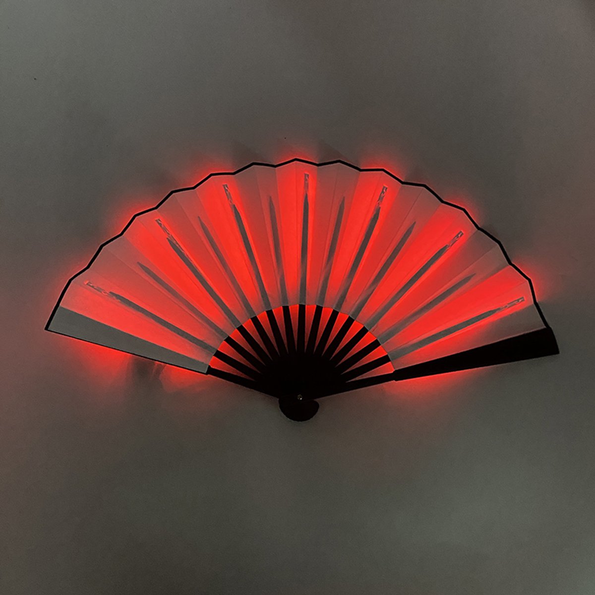 Doppler GlowFan LED Festival Waaier – Opvouwbare Verlichte Handwaaier – 3 Lichtmodi – Carnaval, Festival & Rave – Rood