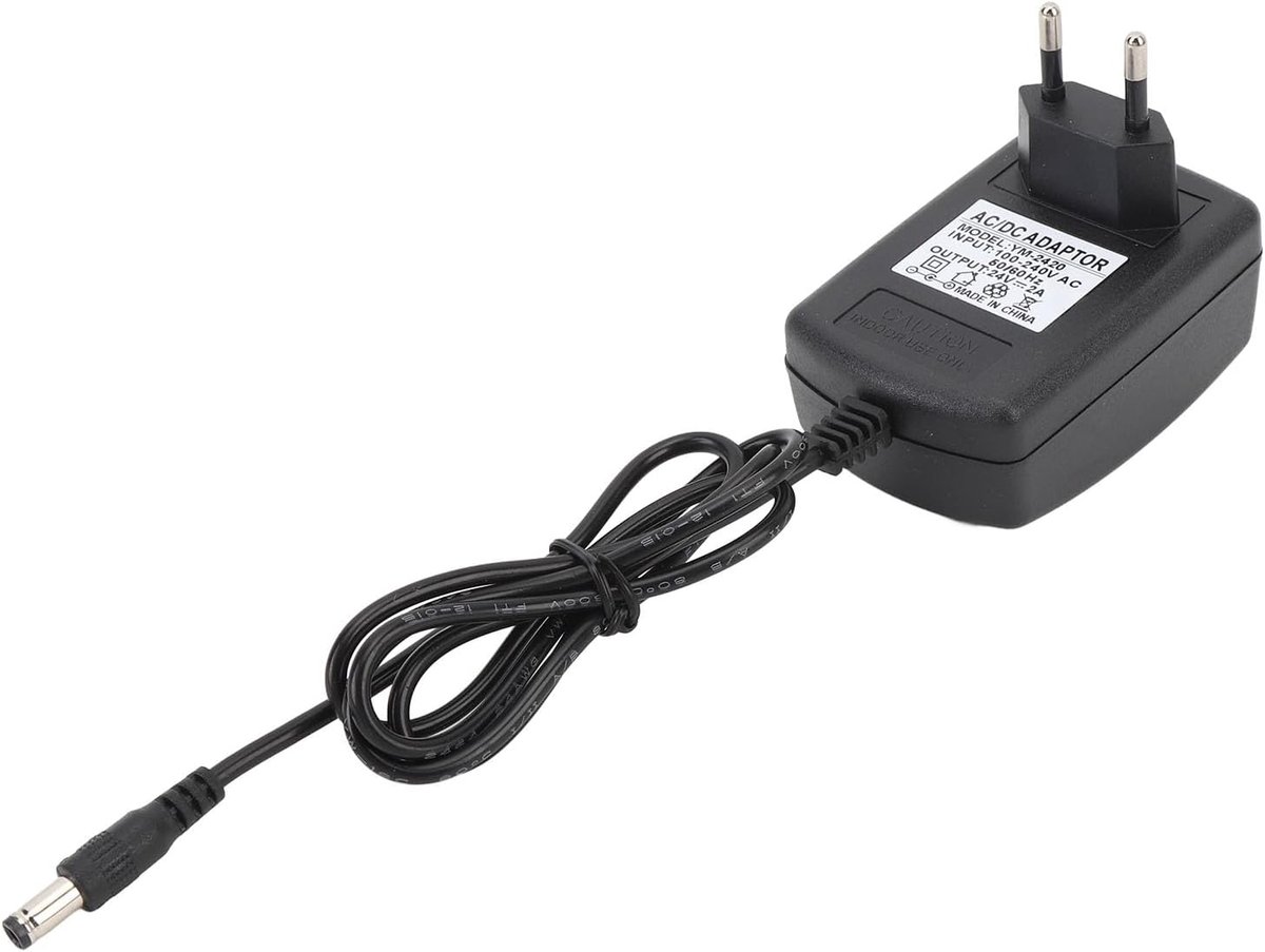 - Voedingsadapter 24V 2A 48W - Geschikt voor LED Strips - EU Plug - Stabiele voeding - Voor computerbehuizingen - Ideaal voor gebruik - Com...