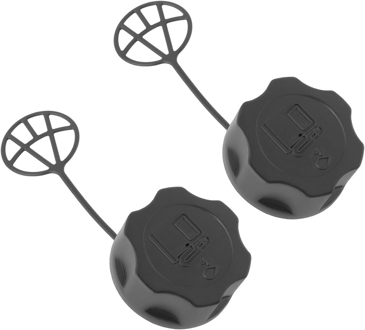 SnelShoppen - 2 Pack Brandstoftankdop Grasmaaier Vervangingsdeksel 47x19.5mm - Zwart Kunststof voor Fuxtec, Güde, Rotfuchs Grasmaaiers