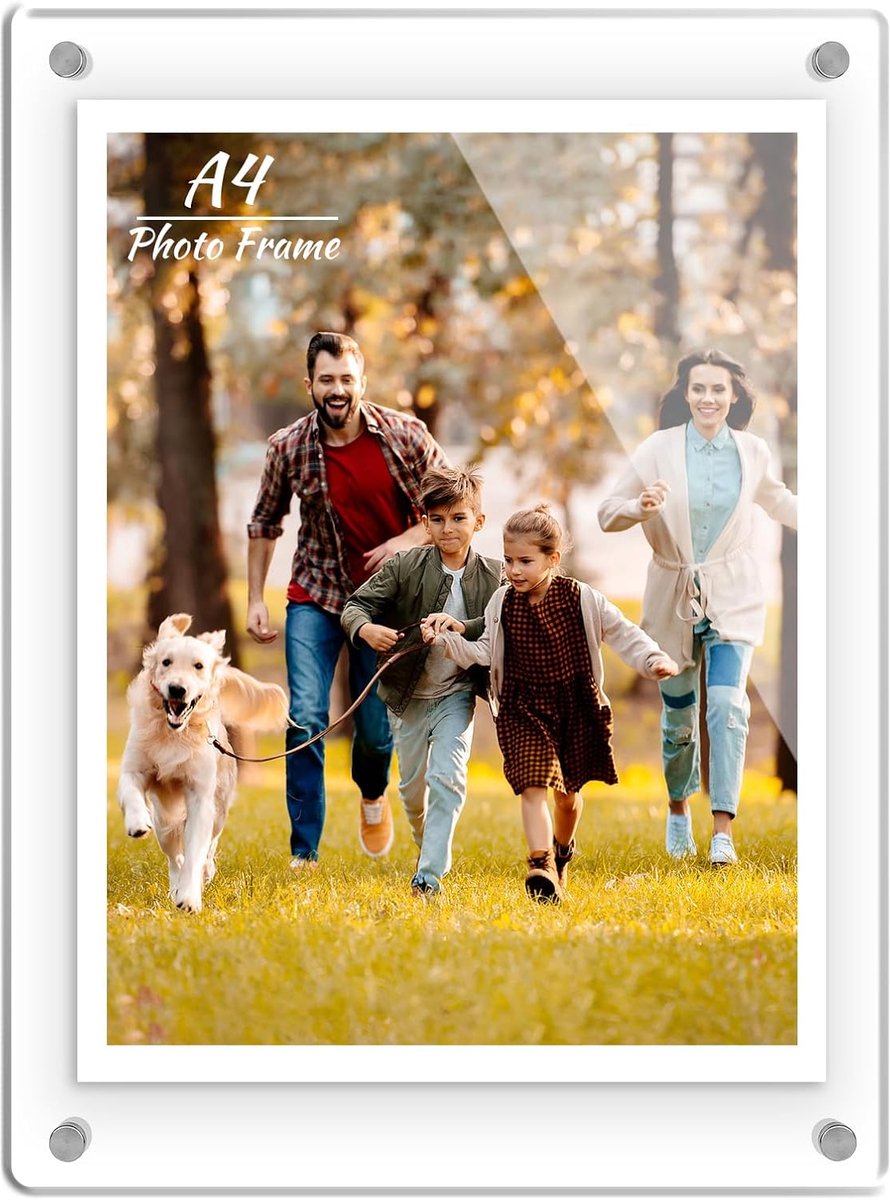 SnelShoppen - A4 Fotolijsten zonder Rand - Transparante Acryl Foto Frame - Perfect voor Woonkamer, Kantoor, Slaapkamer - Cadeau voor Verjaardag, Huwel