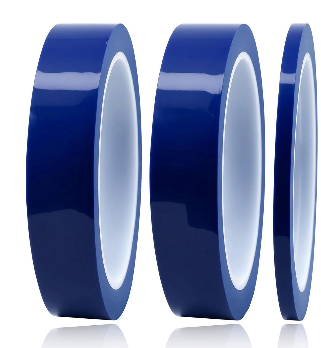 2 Rolls Heat Resistant Adhesive Tape, 20mm x 50m Blue Heat Tape with 1 Roll 5mm x 50m Heat Resistant Adhesive Tape - ShopVlot