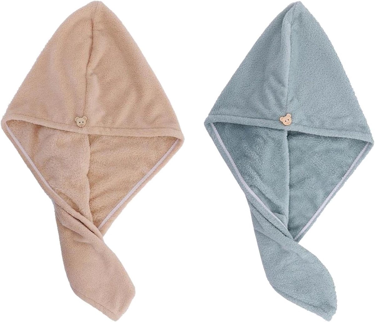 Haarwrappingdoek Pack van 2 - Knoopdesign - Ultra zacht en absorberend - Perfect voor snel drogen - ShopVlot