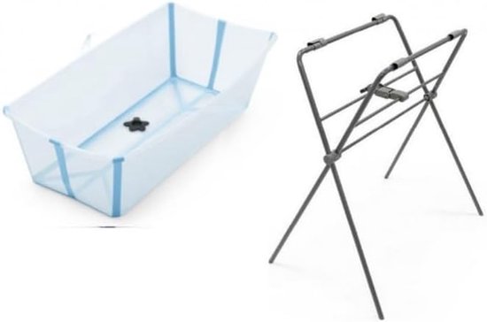 Opvouwbaar Babybad - Babybadje Draagbaar - Baby Verzorgen - Inclusief Badstandaard - 87 x 57 x 95 cm - Wit — afbeelding 3
