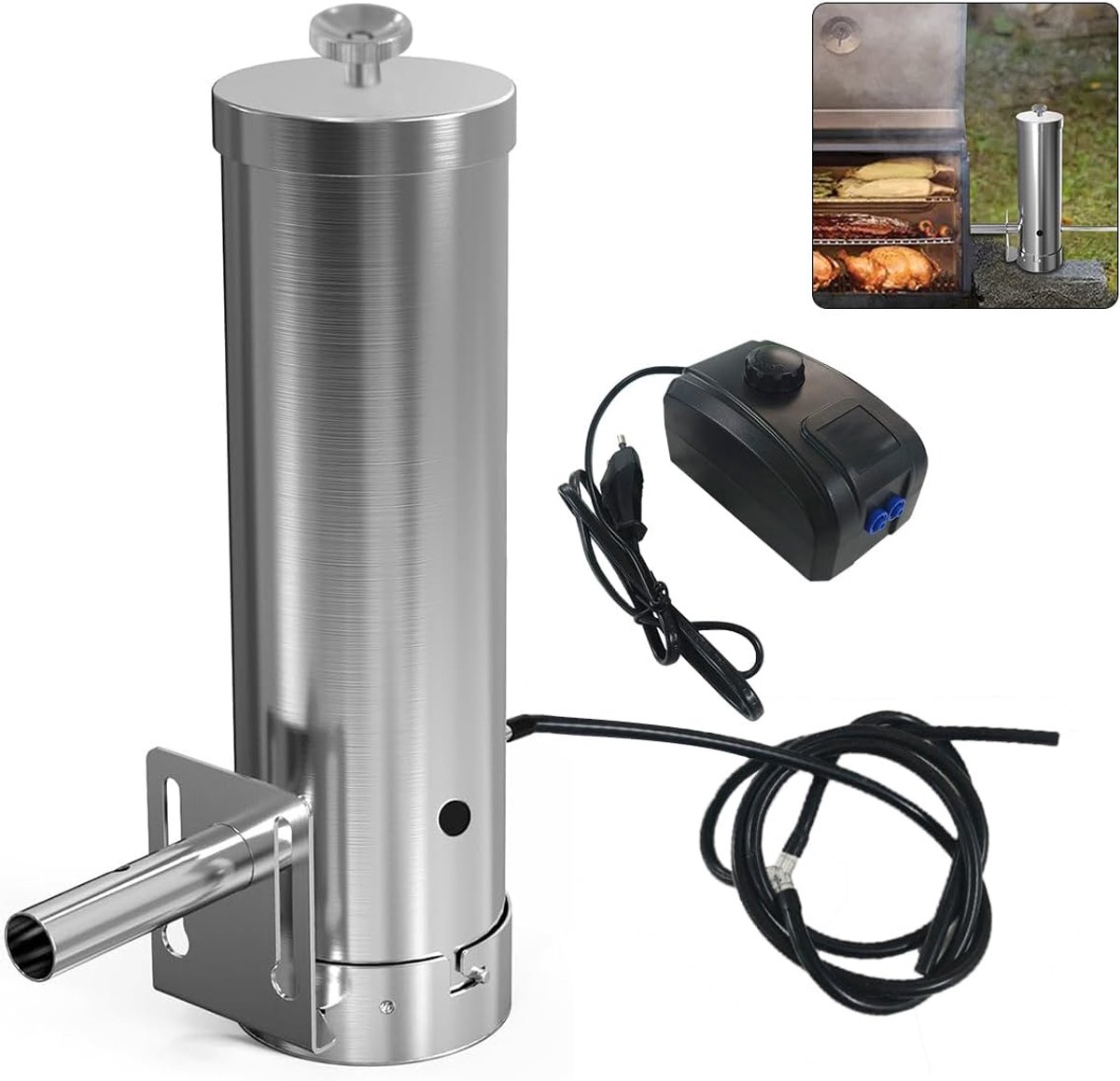 SnelShoppen - Rvs Koude Rookgenerator, Rookovens en Pomp, Rookgenerator voor Vis, Vlees en Kaas, Instelbare Rookintensiteit, Ideaal voor Tuin en Keuke